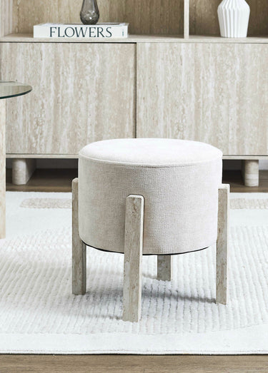 Tabourets d’appoint en maille chenille Beige
