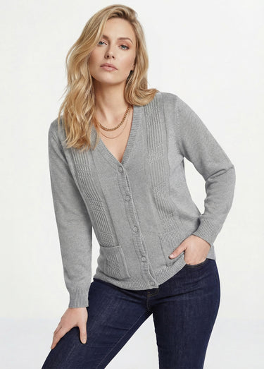Gilet boutonné manches longues Argent
