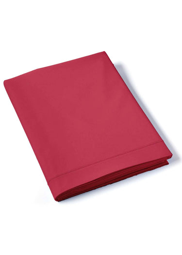 Drap plat percale de coton uni REPOS Lie De Vin