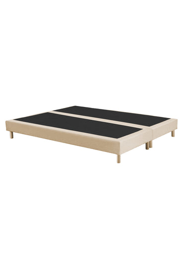 Ensemble Matelas ressorts + Sommier tapissier Beige/Blanc