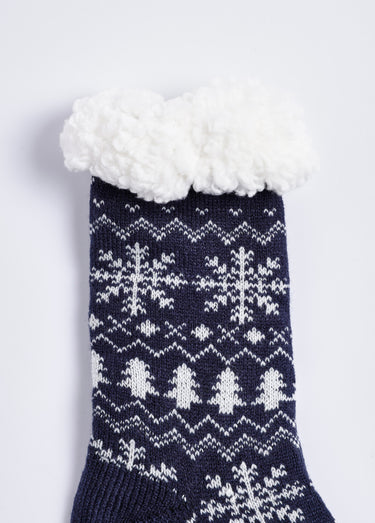 Paire de chaussettes chaudes en sherpa Marine