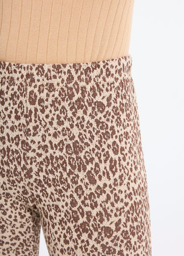 Legging imprimé léopard taille élastiquée Beige/Camel