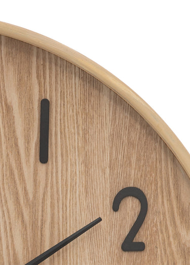 Horloge effet bois avec aiguilles acier Bois