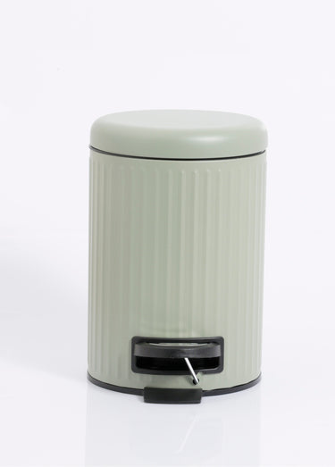 Poubelle de salle de bain 3L métal strié Sauge