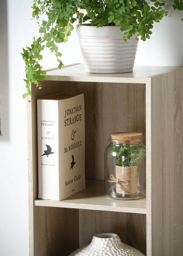 Meuble colonne rangement 4 cases, 2M Marron