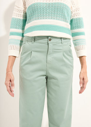 Jean couleur taille haute stretch Vert Kaki