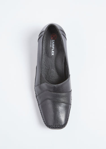 Mocassins compensés élastiqués en cuir Noir