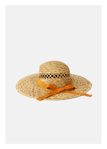Chapeau capeline paille naturelle avec ruban Naturel