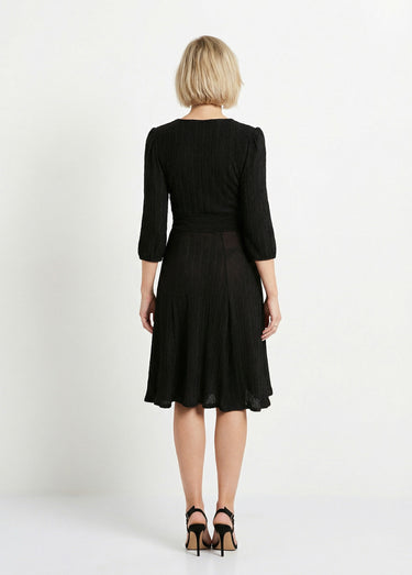 Robe courte pailletée cache-coeur Noir