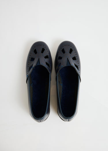 Mocassins cuir largeur confort élastiqué Marine