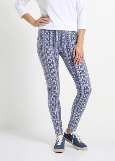 Legging imprimé taille élastiquée Rayures