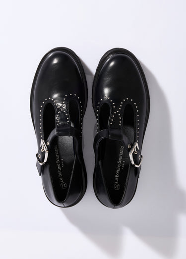 Babies compensées avec rivets style rock Noir