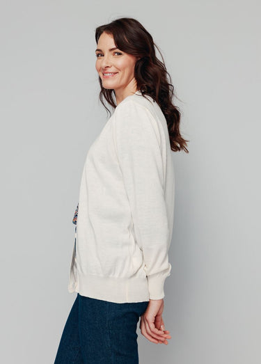 Gilet laine mérinos manches longues Naturel