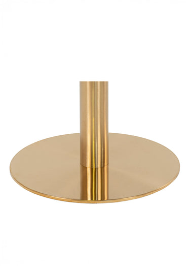 Table haute avec effets marbre et laiton Blanc