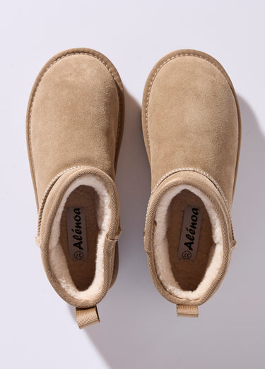 Low boots fourrées semelle compensée Taupe