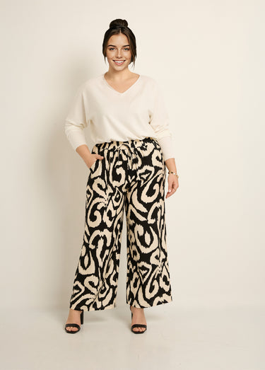 Pull tunique emmanchures descendues en maille Blanc