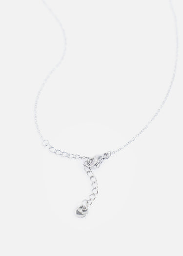 Collier acier inoxydable avec zirconium Argente