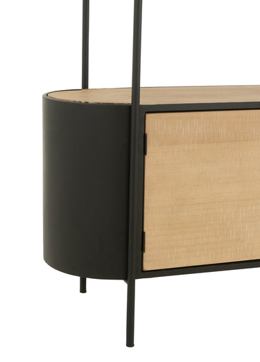 Etagère ovale chic métal et bois Naturel