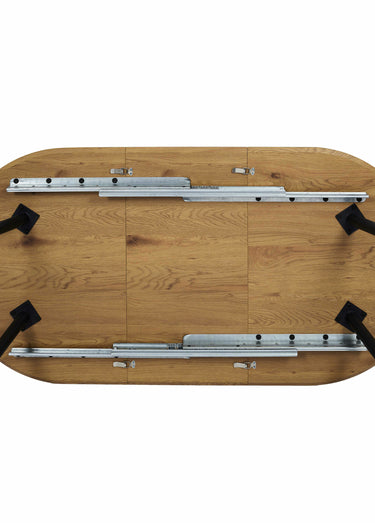 Table bois extensible ovale pieds compas Marron/Noir