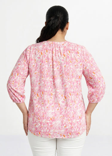 Tunique ample longue imprimée manches 3/4 Imprime/Rose