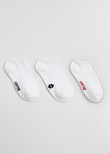 Lot de 3 Socquettes basses logo, foncé Blanc
