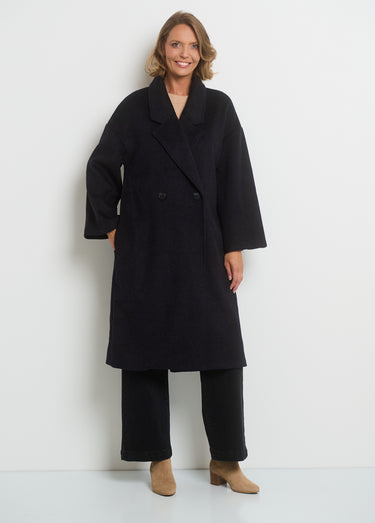 Manteau chaud avec manches évasées Charbon