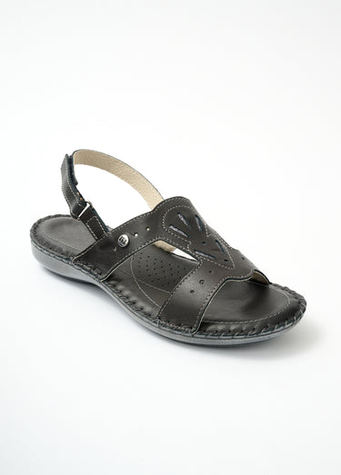 Sandales largeur confort bride scratchée Noir