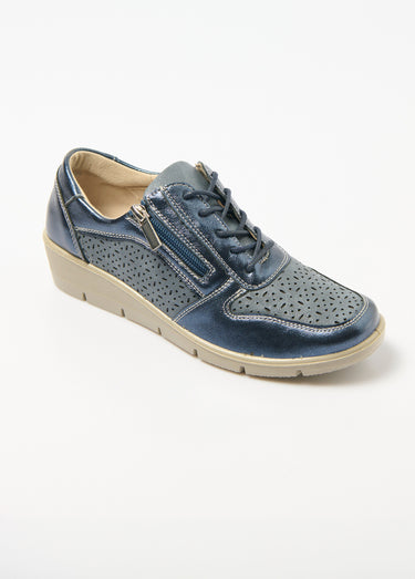 Baskets zippées largeur confort Marine