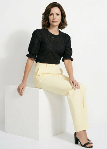 Pantalon fluide large Jaune