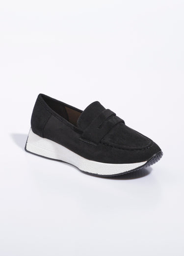 Mocassins semelle compensée contrastante Noir