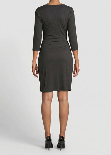 Robe cache coeur jersey cotelé Essentiel Noir
