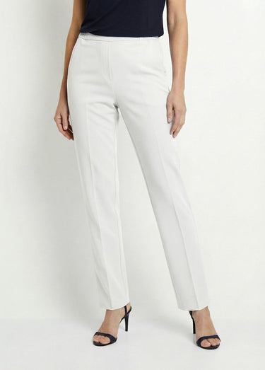 Pantalon droit taille semi-élastiquée Blanc