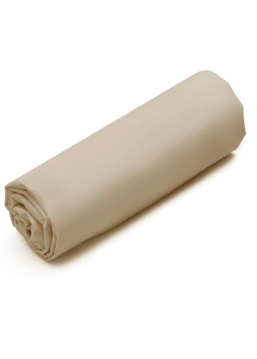 Drap housse percale de coton uni REPOS Beige Lin