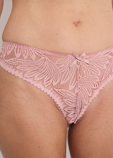Ensemble soutien gorge+tanga dentelle Vieux Rose