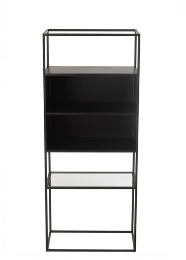Etagère métal mat 2 niches + 1 tablette Noir