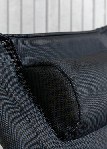Transat avec coussin, structure acier Noir