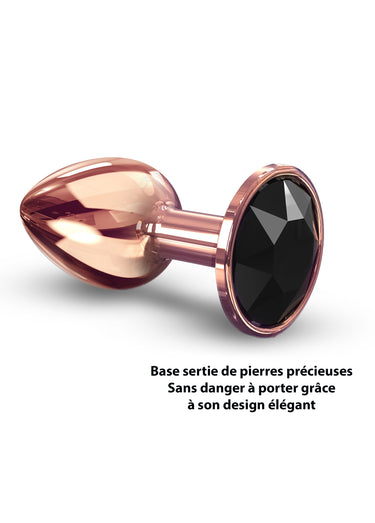 Plug anal aluminium façon bijou, Diamond Rose gold