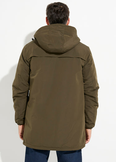 Parka longue fourrée avec capuche Kaki