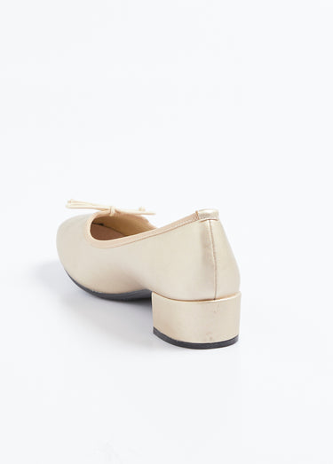 Ballerines petit talon largeur confort Dore