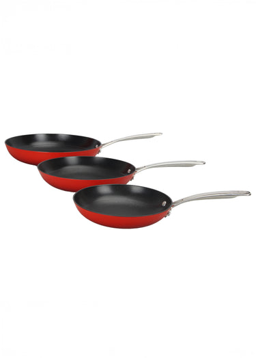 Set 3 poêles 20/24/28cm, Red Air Iron Rouge