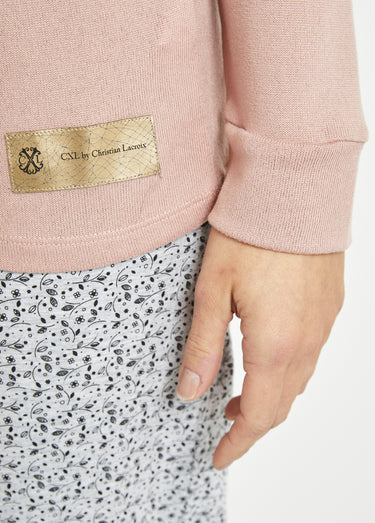 Haut de pyjama uni manches longues Rose