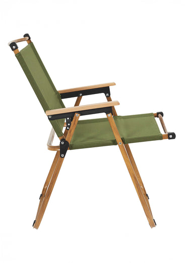 Fauteuil outdoor pliant, métal et tissu Vert