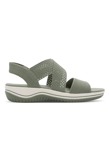 Sandales larges brides mesh et élastiques Sauge