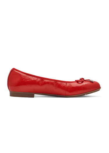 Ballerines cuir semelle plate antidérapante Rouge