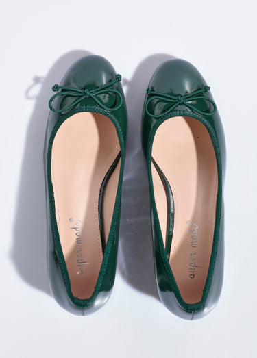 Escarpins ballerines à talon vernies chic Vernis Vert