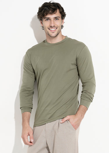 T-shirt à manches longues avec stretch Kaki