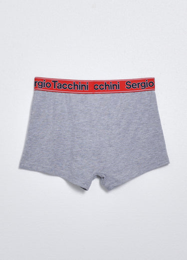 Boxer uni ceinture élastiquée contrastante Gris Clair