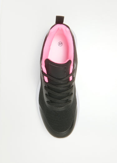 Baskets de sport en mesh avec lacets Noir