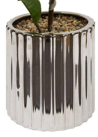 Plante artificielle Ficus robusta + pot Vert