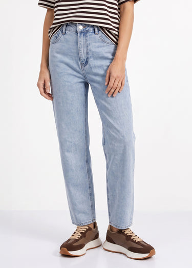 Jean cropped coupe balloon, bas resserré Bleach